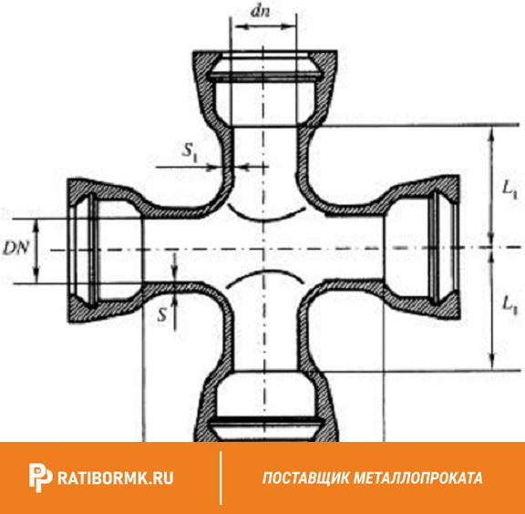 Крест раструбный КР 300х100