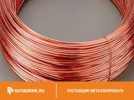 Проволока медная М0б 3,5 мм ДКРНТ в бухте