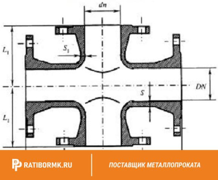 Крест фланцевый КФ 300х150