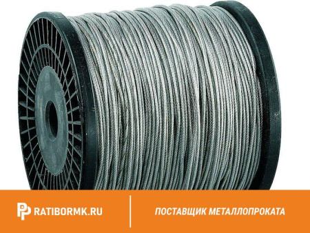 Канат стальной 6,7 мм ГОСТ 3071-88 ТК 6х37(1+6+12+18)+1